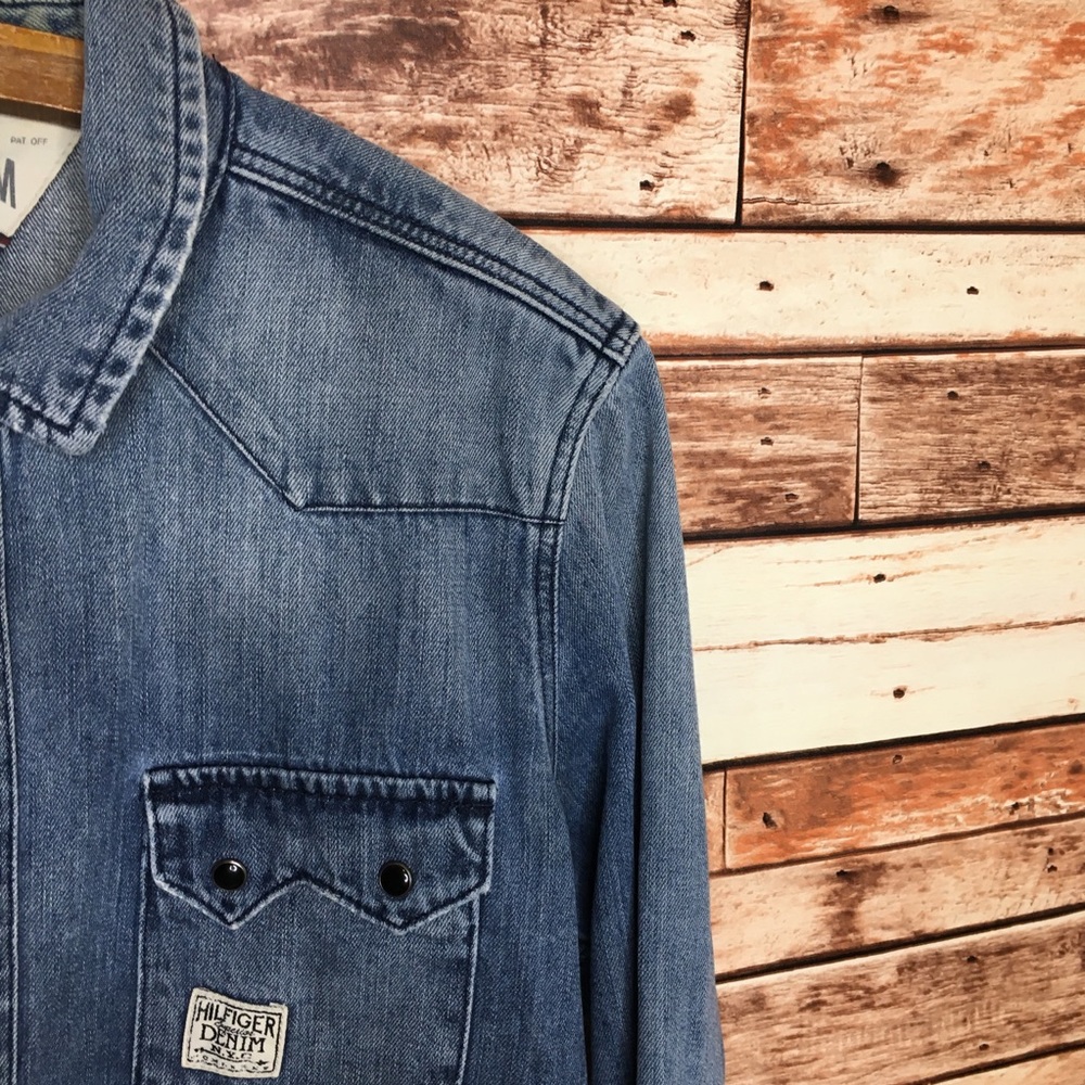 Hilfiger Mens Large Vintage Denim Jacket - Picture 4 of 8